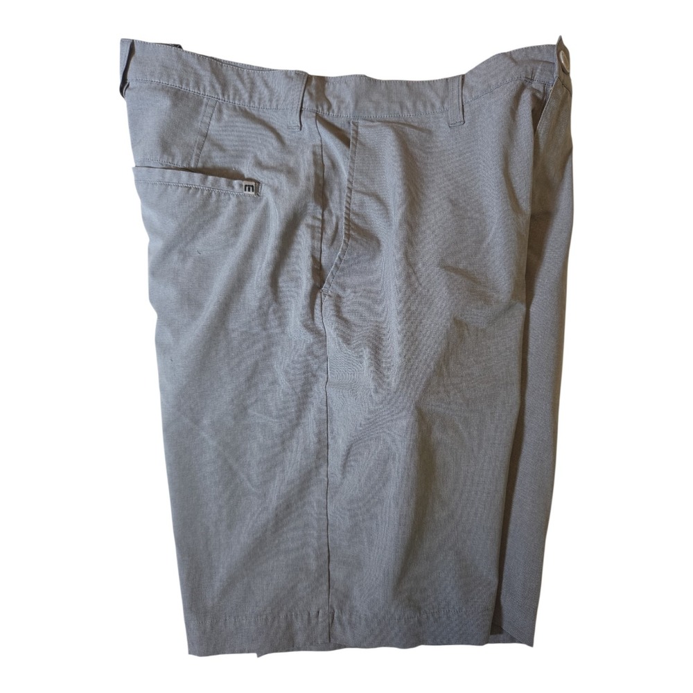 Travis Mathew Mens Gray Golf Shorts Size 32 Performance Stretch Micro Check